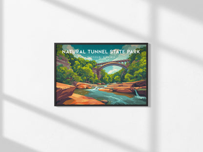 Natural Tunnel State Park Landscape Poster | Duffield, Virginia Scenic Cave Framed or Unframed Wall Art — framed and ready to