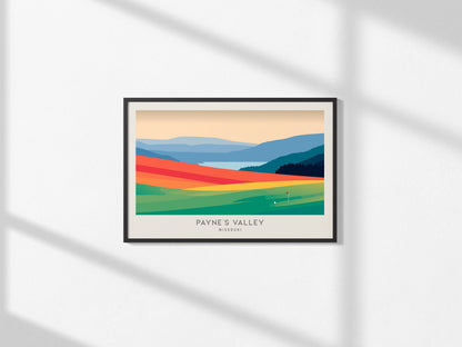 Payne's Valley Landscape Matte Border Poster | Missouri Golf Wall Art & Framed or Unframed — framed and ready to hang, 2x3 in
