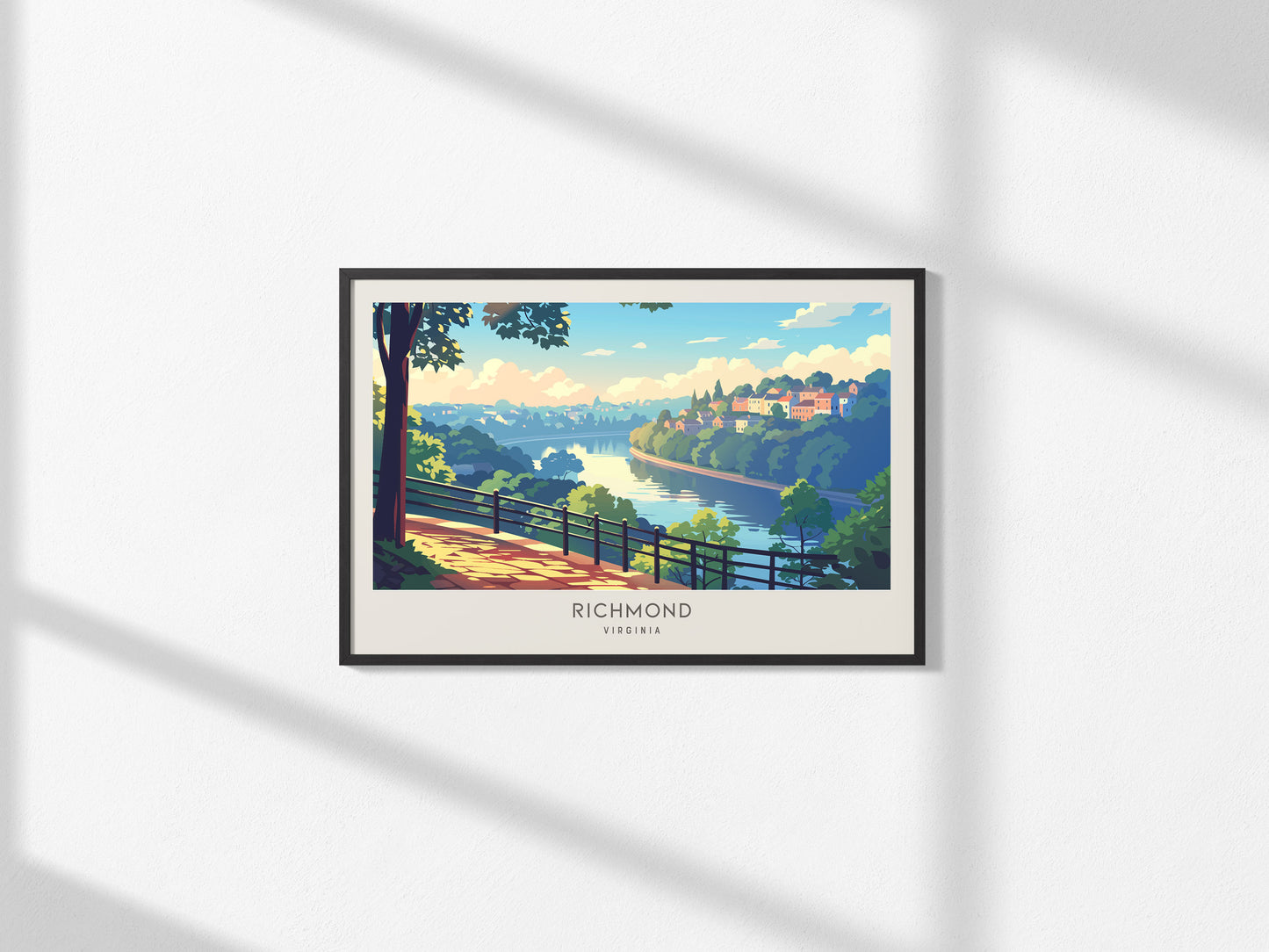 Richmond Landscape Matte Border Poster | Virginia Travel Wall Art — framed and ready to hang, 2x3 in
