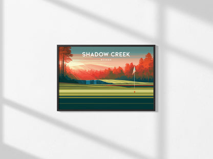Shadow Creek, Nevada Landscape Poster | Links Poster Golfer Gift Wall Art — framed and ready to hang, 2x3 in