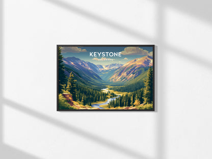 Keystone Landscape Poster | Colorado Travel Wall Art — framed and ready to hang, 2x3 in