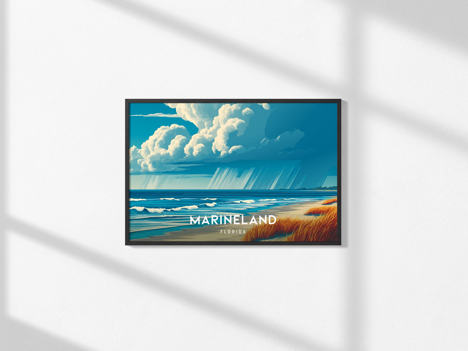 Marineland Landscape Poster | Florida Travel Wall Art — framed and ready to hang, 2x3 in