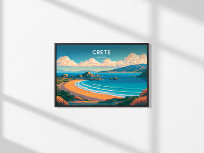 Crete Landscape Poster | Greece Beach House Decor Framed or Unframed Wall Art — framed and ready to hang, 2x3 in