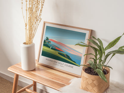 Mauna Kea Golf Course Landscape Matte Border Poster | Kamuela, Hawaii Golf Wall Art & Framed or Unframed Links Poster — 20x16