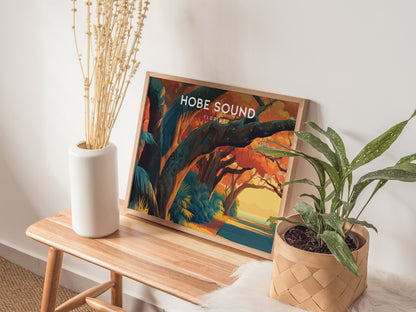 Hobe Sound, Florida Poster | Landscape Beach House Decor Sunshine State Print Wall Art — 20x16 in