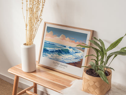 Outer Banks Landscape Matte Border Poster | North Carolina Travel Wall Art — 20x16 in
