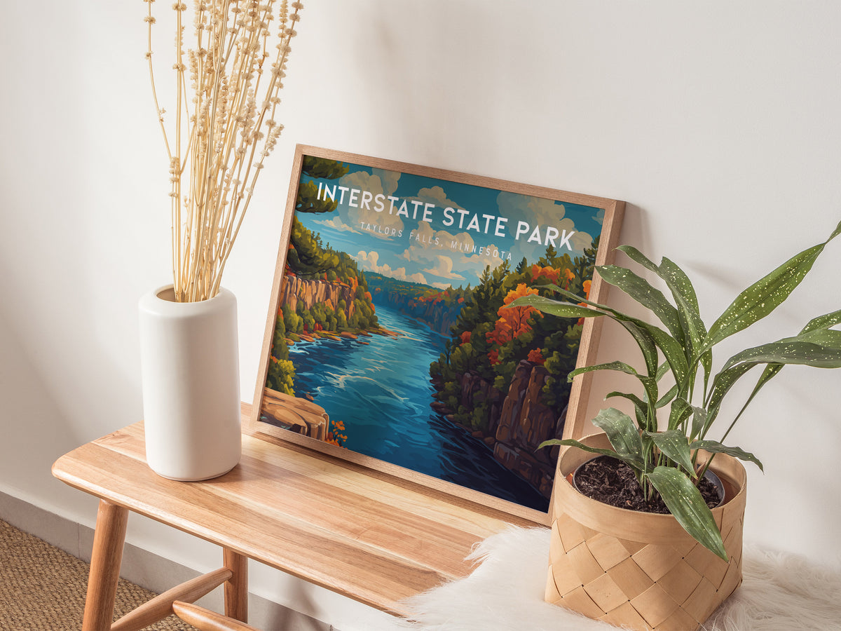 Interstate State Park Landscape Poster | Taylors Falls, Minnesota Travel Wall Art — 20x16 in