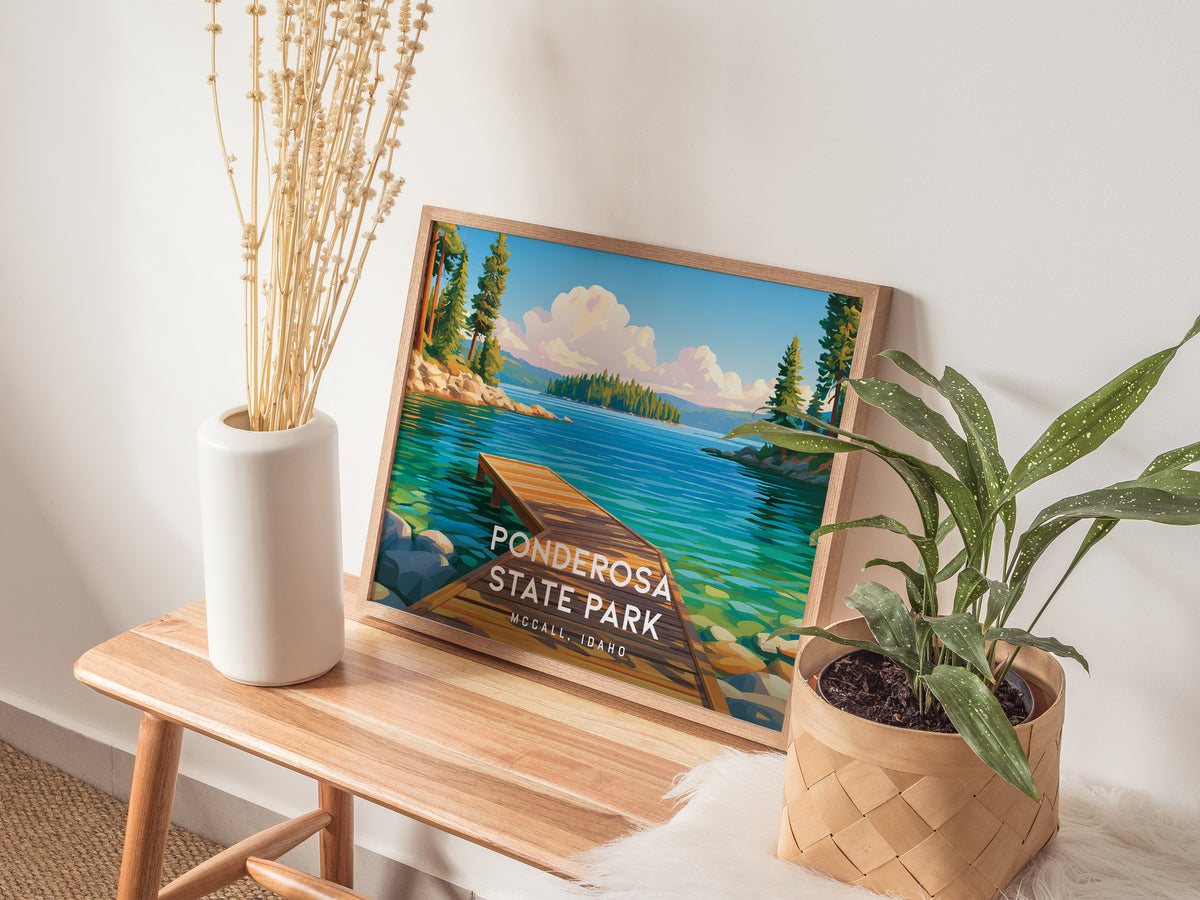Ponderosa State Park Landscape Poster | McCall, Idaho Vacation Wall Art — 20x16 in