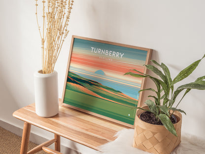 Turnberry Landscape Poster | Scotland Golf Wall Art & Framed or Unframed — 20x16 in