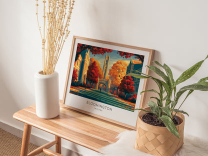 Bloomington Landscape Matte Border Poster | Indiana Travel Wall Art — 20x16 in