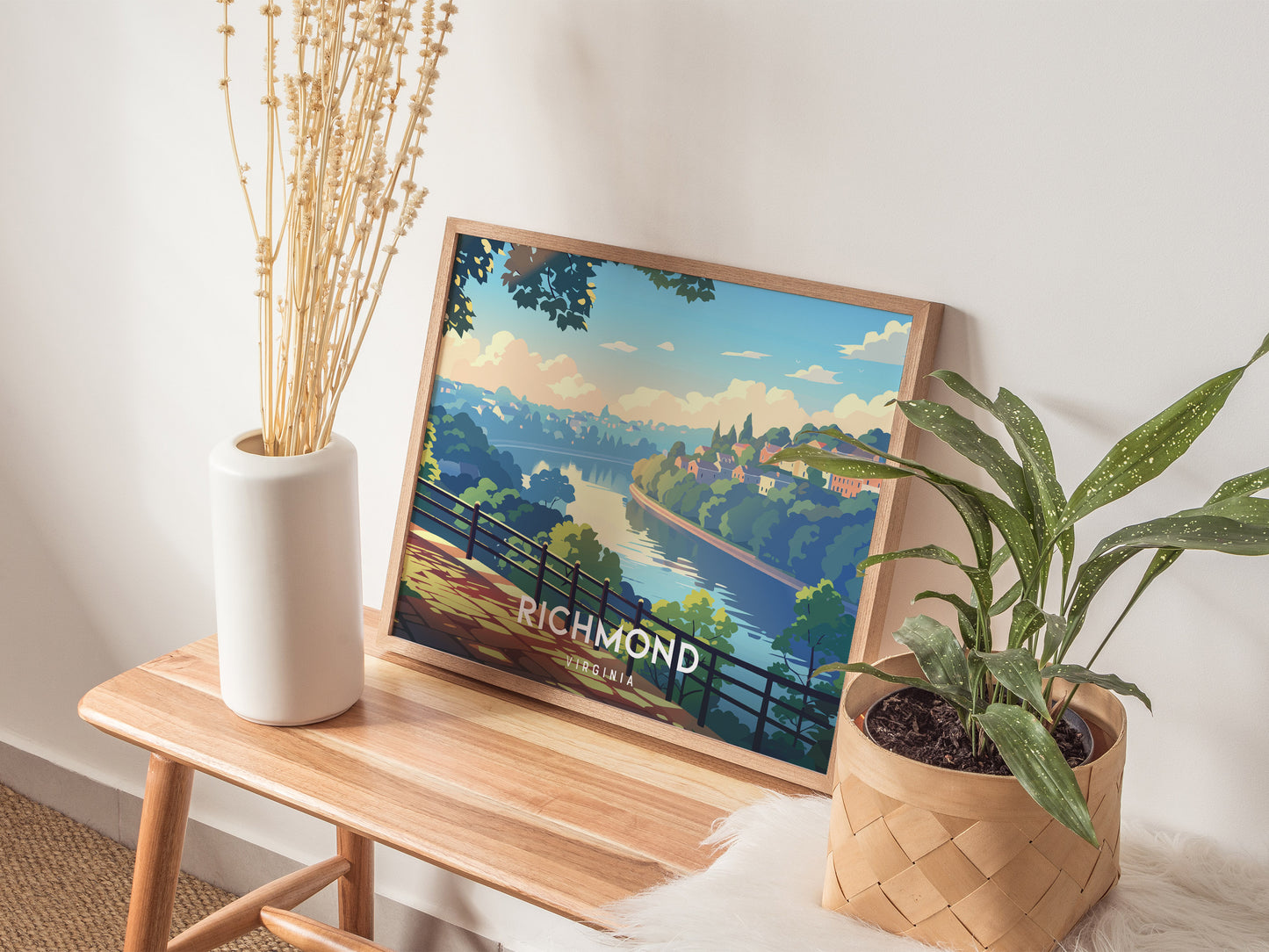 Richmond, Virginia Landscape Poster | Southern Capital Charm Vacation Wall Art — 20x16 in