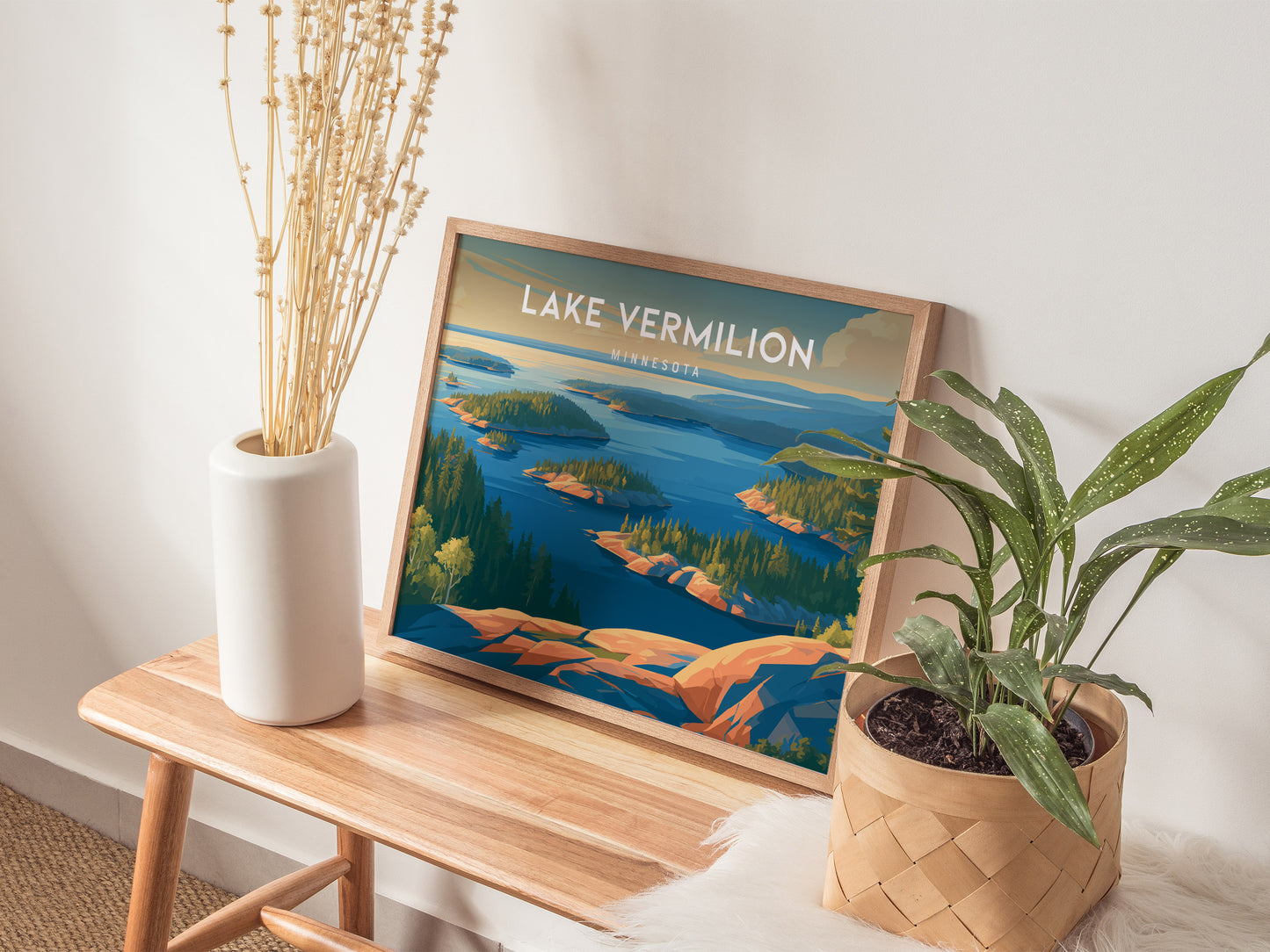 Lake Vermilion Landscape Poster | Minnesota Travel Wall Art — 20x16 in
