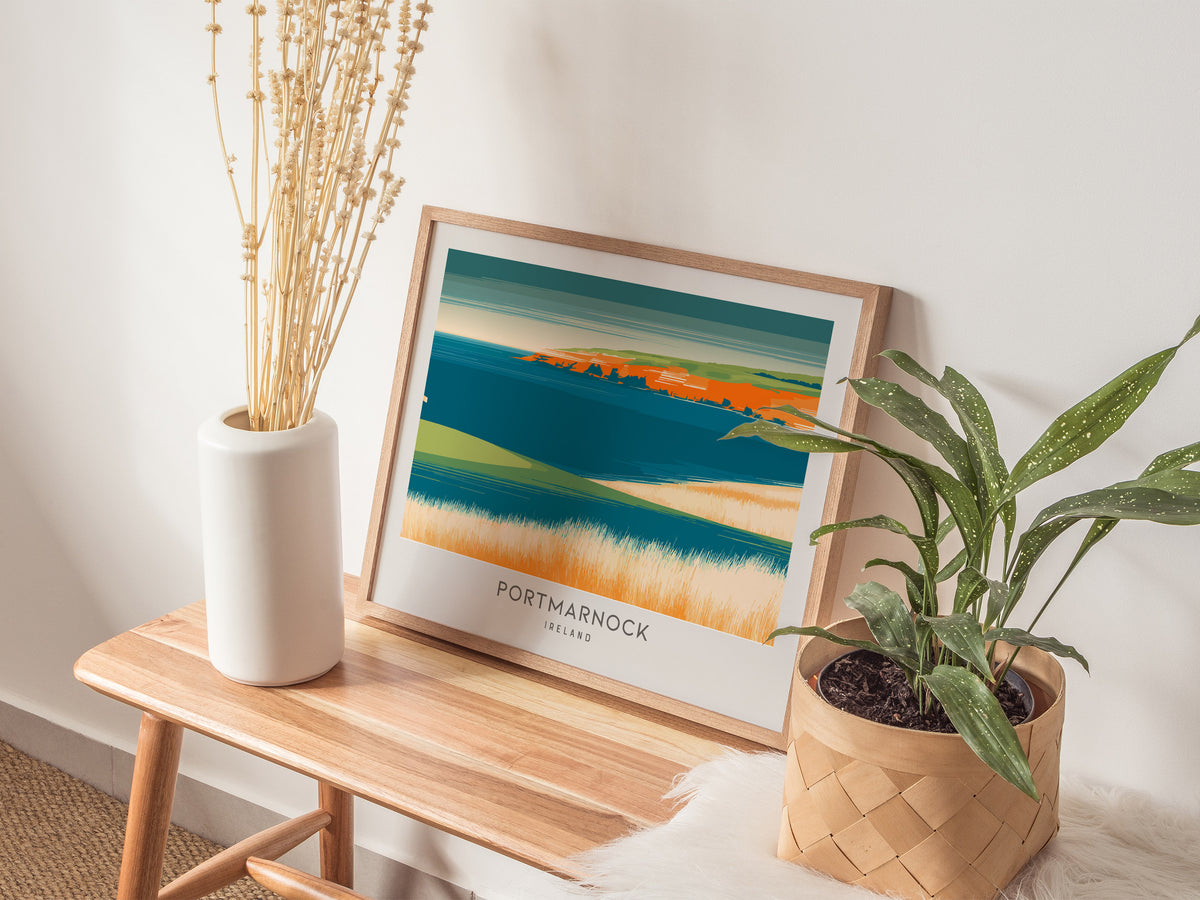 Portmarnock Landscape Matte Border Poster | Ireland Golf Wall Art & Framed or Unframed Decor — 20x16 in