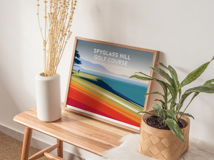 Spyglass Hill Golf Course Landscape Poster | Pebble Beach, California Country Club Decor Wall Art — 20x16 in