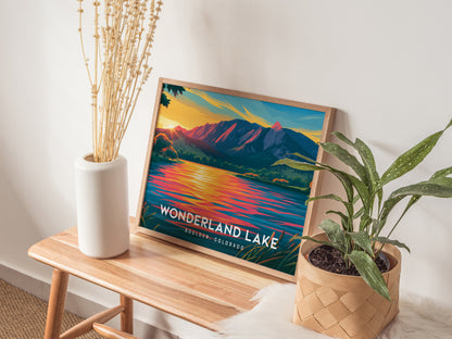 Wonderland Lake Landscape Poster | Boulder, Colorado Travel Wall Art — 20x16 in