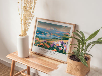 Chatfield State Park Landscape Matte Border Poster | Littleton, Colorado Framed or Unframed Destination Print — 20x16 in