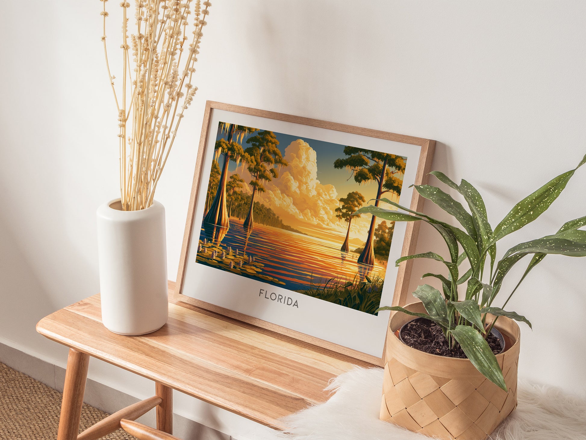 Florida Landscape Matte Border Poster | Travel Wall Art — 20x16 in