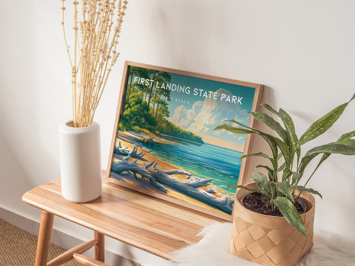 First Landing State Park Landscape Poster | Virginia Beach, Virginia Beach House Decor Wall Art — 20x16 in