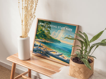First Landing State Park Landscape Poster | Virginia Beach, Virginia Beach House Decor Wall Art — 20x16 in
