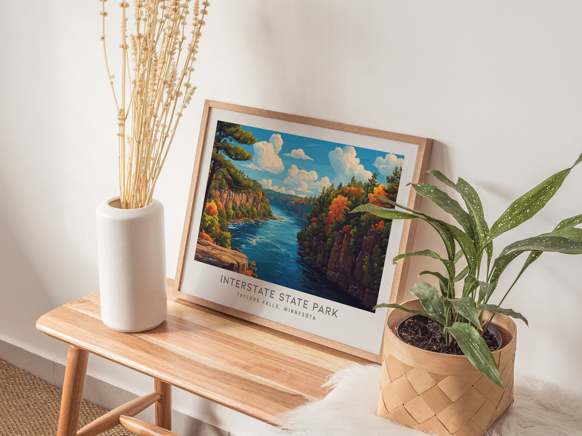 Interstate State Park Landscape Matte Border Poster | Taylors Falls, Minnesota Destination Print — 20x16 in