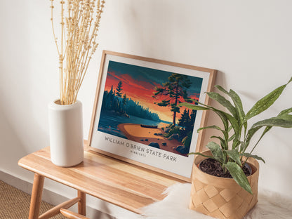 William O'Brien State Park Landscape Matte Border Poster | Minnesota Vacation Wall Art — 20x16 in