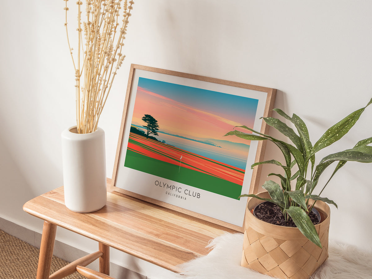 Olympic Club Landscape Matte Border Poster | California Golf Wall Art & Framed or Unframed — 20x16 in