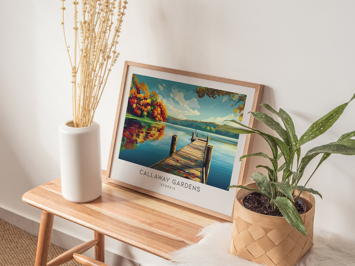 Callaway Gardens Landscape Matte Border Poster | Georgia Travel Gift Framed or Unframed — 20x16 in
