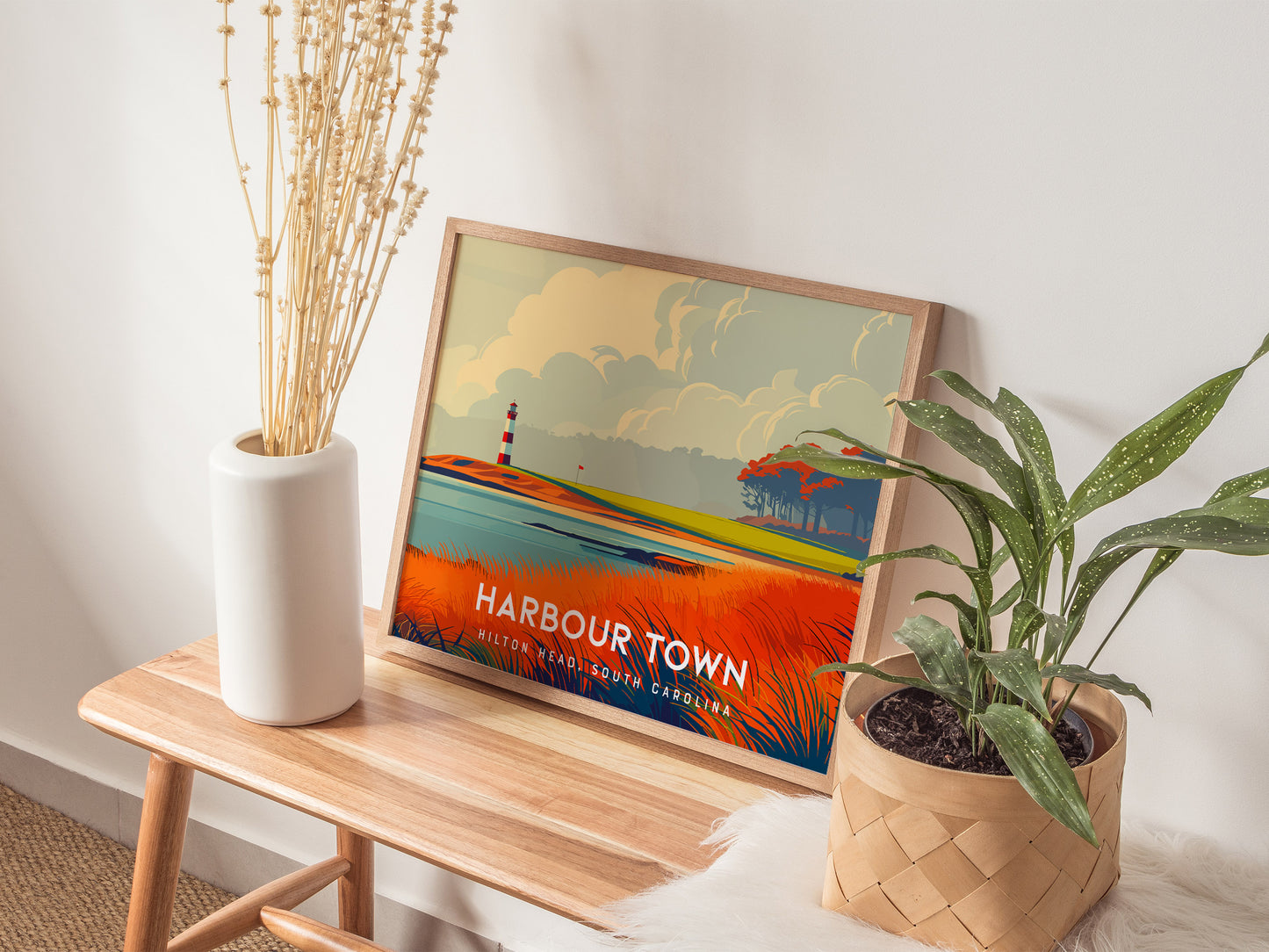 Harbour Town Golf Links Landscape, Hilton Head, South Carolina Poster | Country Club Decor & Links Wall Art — 20x16 in