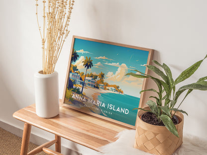 Anna Maria Island, Bradenton, Florida Poster | Landscape Tropical Beach Print Wall Art — 20x16 in