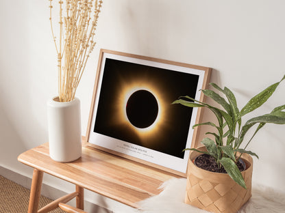 Total Solar Eclipse Landscape Poster | NASA Astronomy Print San Millán De Los Caballeros, Spain Wall Art — 20x16 in