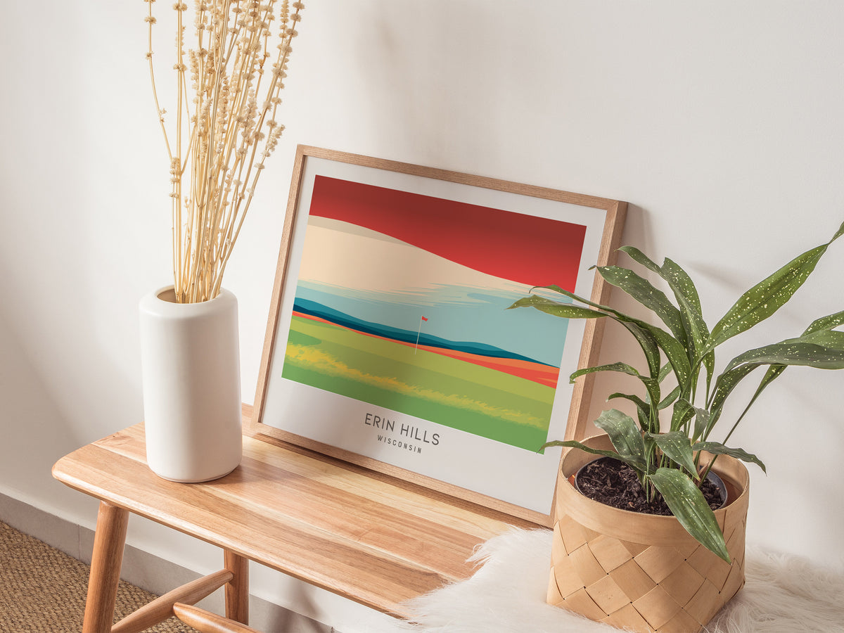 Erin Hills Landscape Matte Golf Wall Art | Wisconsin Links Poster — 20x16 in