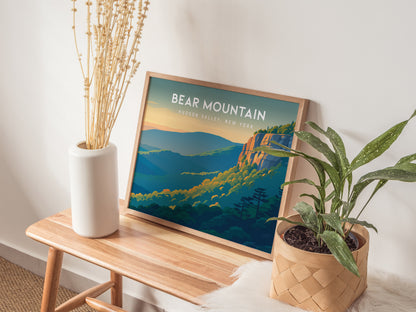 Bear Mountain Landscape Poster | Hudson Valley, New York Vacation Wall Art — 20x16 in
