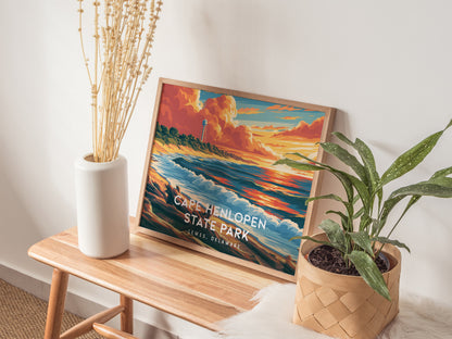 Cape Henlopen State Park Landscape Poster | Lewes, Delaware Destination Print Framed or Unframed — 20x16 in