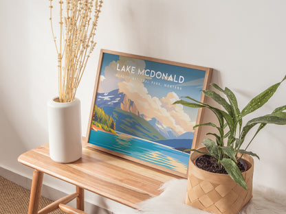 Lake McDonald Landscape Poster | Glacier National Park, Montana Framed or Unframed Wall Art — 20x16 in