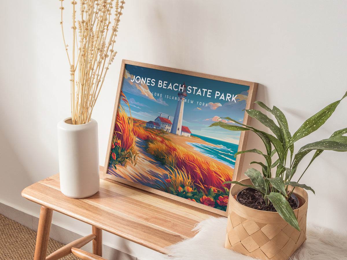 Jones Beach State Park Landscape Poster | Long Island, New York Travel Wall Art — 20x16 in