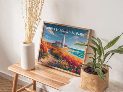 Jones Beach State Park Landscape Poster | Long Island, New York Travel Wall Art — 20x16 in