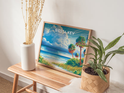 Siesta Key Landscape Poster | Sarasota, Florida Travel Wall Art — 20x16 in
