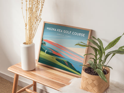 Mauna Kea Golf Course Landscape Poster | Kamuela, Hawaii Country Club Decor Wall Art — 20x16 in