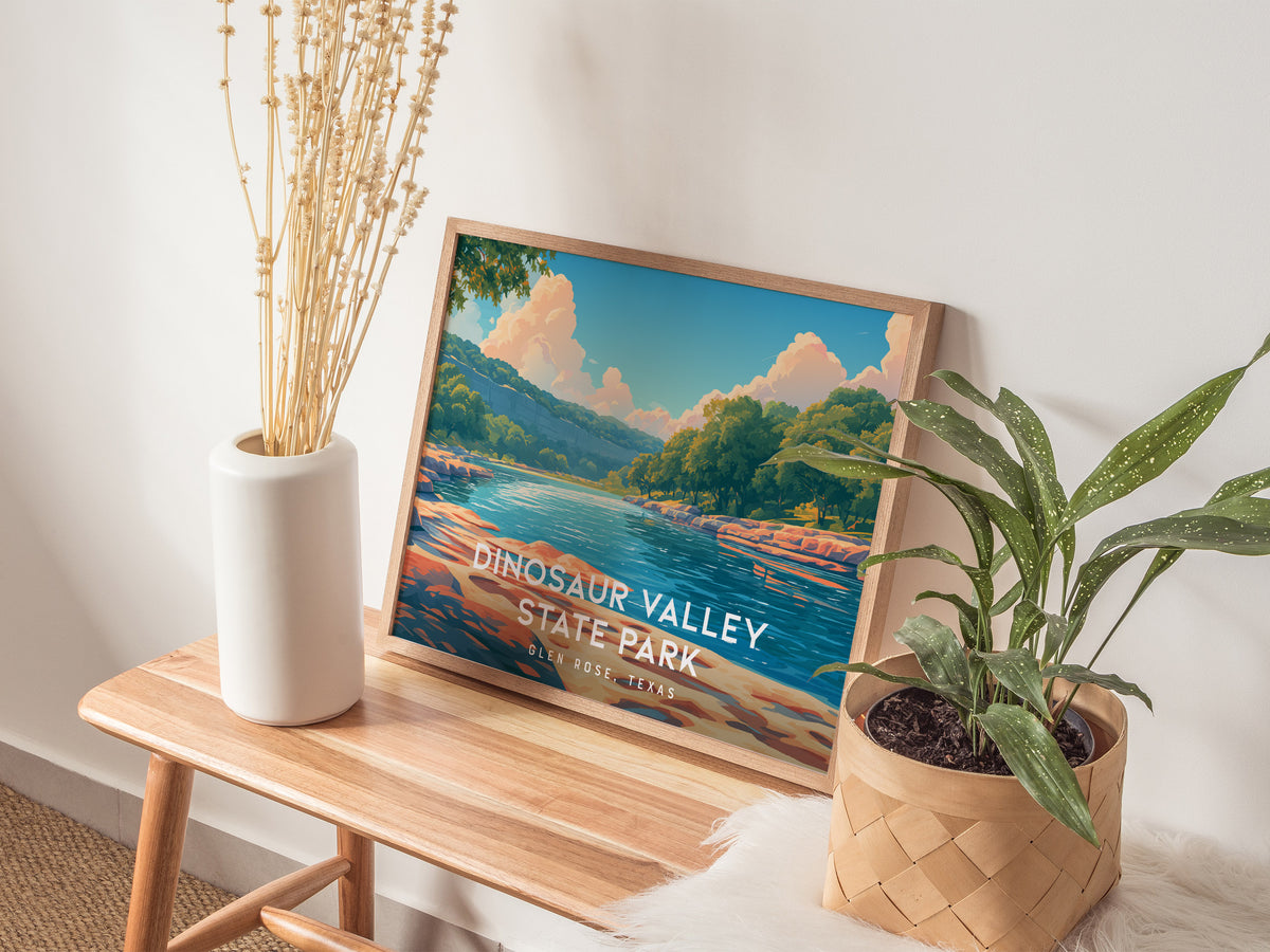 Dinosaur Valley State Park Landscape Poster | Glen Rose, Texas Vacation Wall Art — 20x16 in