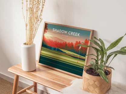 Shadow Creek, Nevada Landscape Poster | Links Poster Golfer Gift Wall Art — 20x16 in