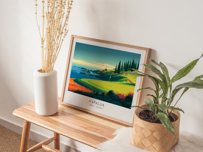 Kapalua Landscape Matte Border Poster | Maui, Hawaii Travel Wall Art — 20x16 in