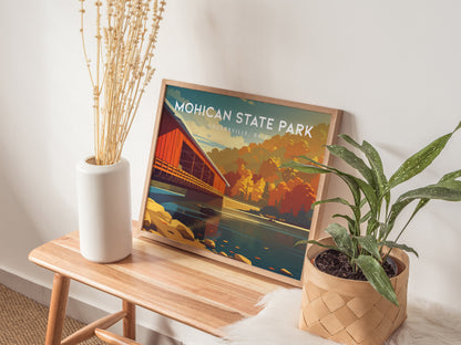 Mohican State Park Landscape Poster | Loudonville, Ohio Framed or Unframed Forest Wall Art — 20x16 in
