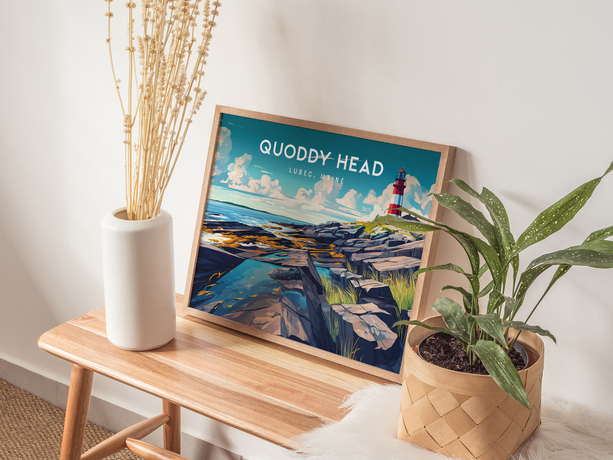 Quoddy Head Landscape Poster | Lubec, Maine Vacation Wall Art — 20x16 in