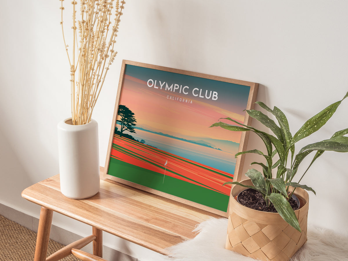 Olympic Club Landscape Poster | California Country Club Decor & Golf Wall Art — 20x16 in