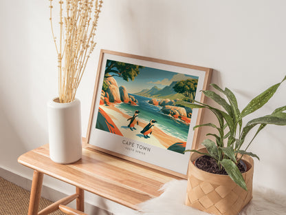Cape Town Landscape Matte Border Poster | South Africa Vacation Wall Art — 20x16 in