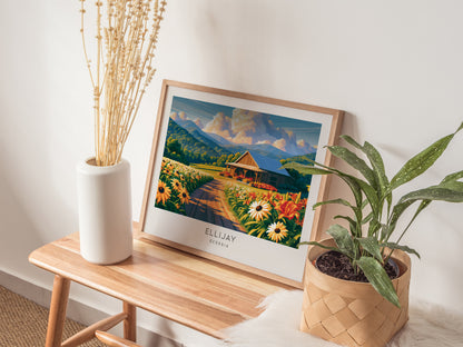 Ellijay Landscape Matte Border Poster | Georgia Destination Print Travel Wall Art — 20x16 in