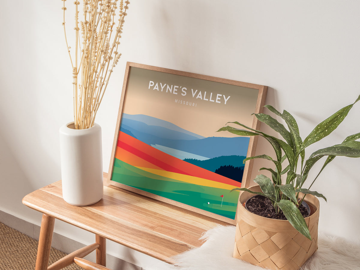 Payne's Valley Landscape Poster | Missouri Country Club Decor & Golf Course Print Wall Art — 20x16 in