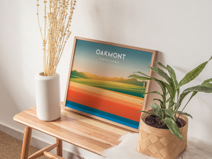 Oakmont, Pennsylvania Landscape Poster | Golf Wall Art & Framed or Unframed Links Decor — 20x16 in