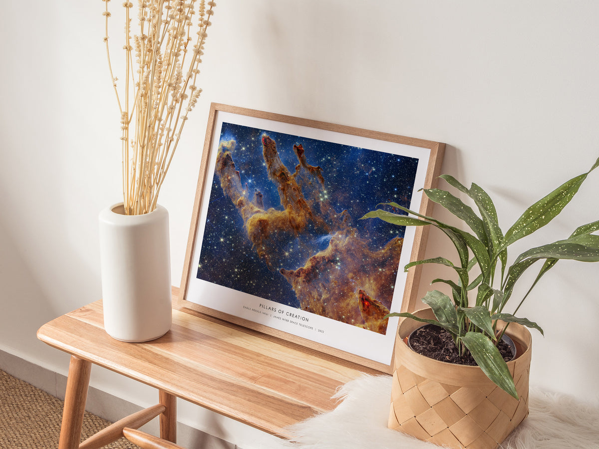 Pillars of Creation Landscape Poster | NASA Eagle Nebula (M16) JWST Poster Space Photography Wall Art — 20x16 in
