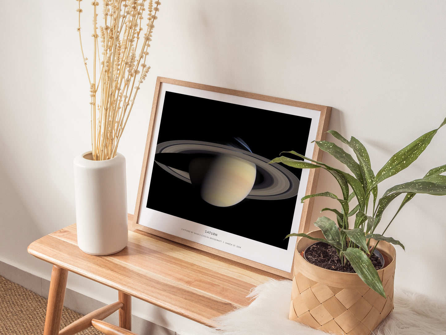 Saturn Landscape Poster | Captured by Nasa's Cassini Spacecraft | NASA Cassini Spacecraft Astronomy Print Space Photography W